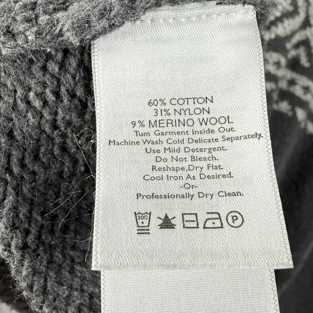 Eddie Bauer Sweater Mens L Gray Cotton Wool Ski Nordic Knit Pullover Winter - Picture 8 of 9
